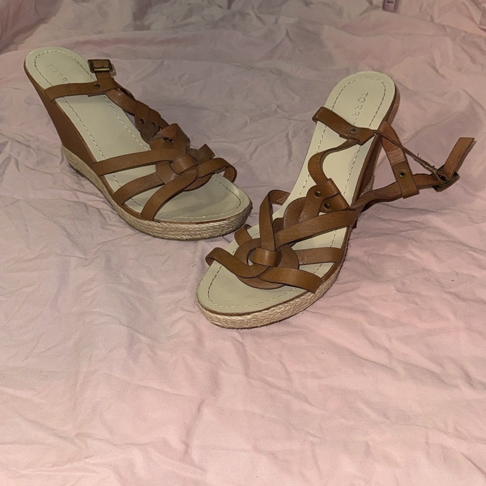 Tan Torrid size 12 platform wedge boho styled sandals
